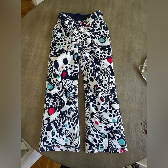 Roxy Other - Roxy Kids' medium/10 navy white butterfly  snow pants with Red Accents